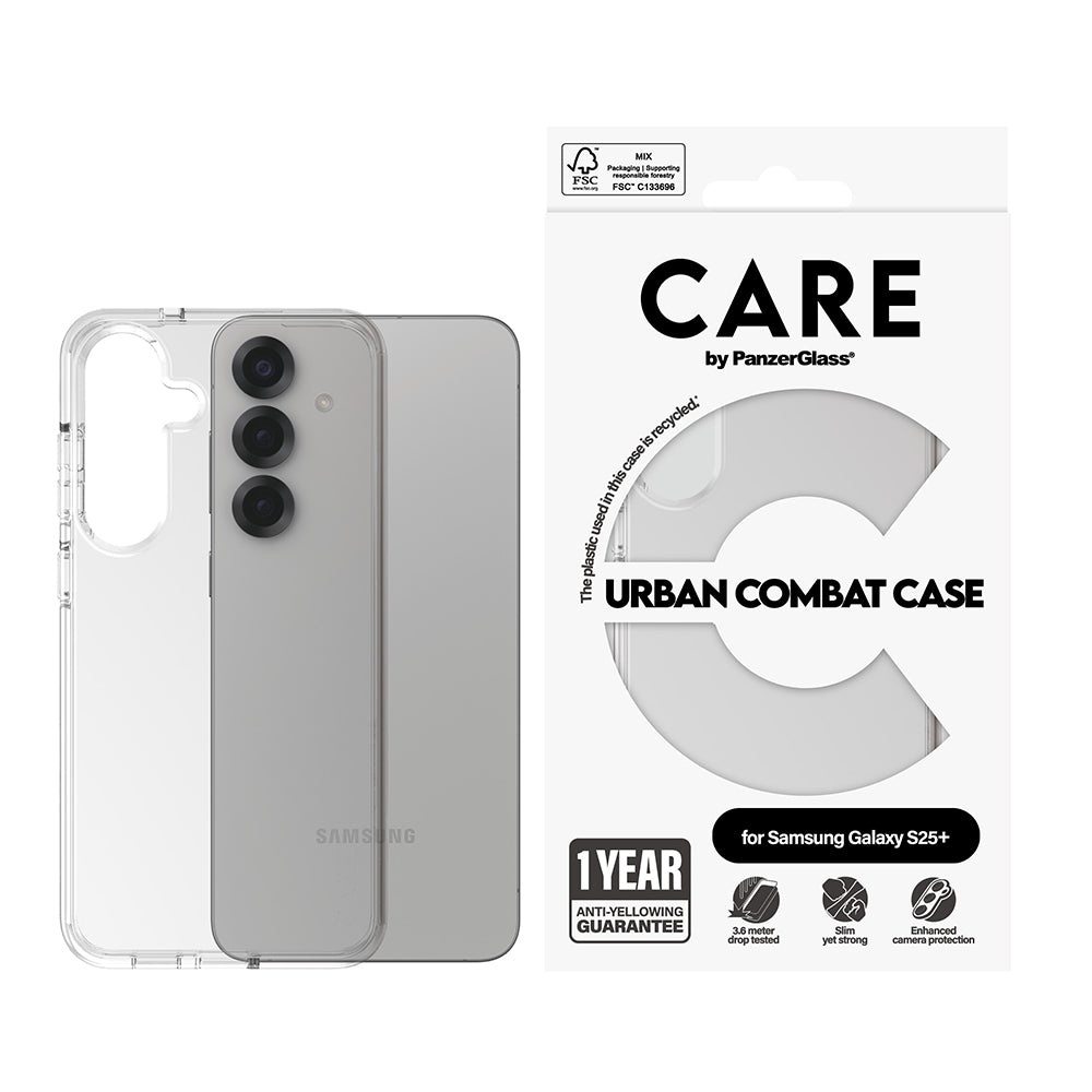 Θήκη για Samsung Galaxy S25 Ultra S938, PanzerGlass, Care Urban Combat, Διαφανής