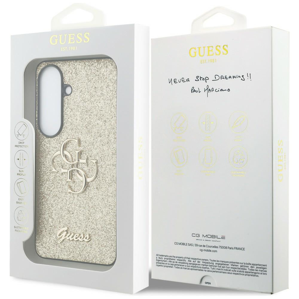 Θήκη για Samsung Galaxy S26 S942, Guess, Fixed Glitter Big 4G Metal Frame, Χρυσή