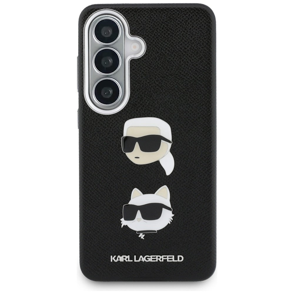 Θήκη για Samsung Galaxy S26 Plus S947, Karl Lagerfeld, Saffiano Karl & Choupette's Head Pin, Μαύρη