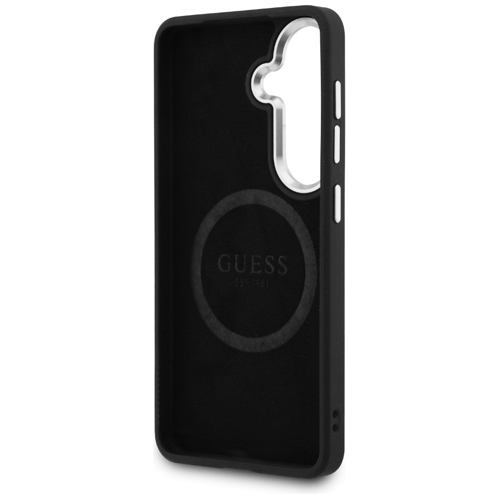 Θήκη για Samsung Galaxy S26 S942, Guess, Fixed Glitter Triangle Logo, Μαύρη