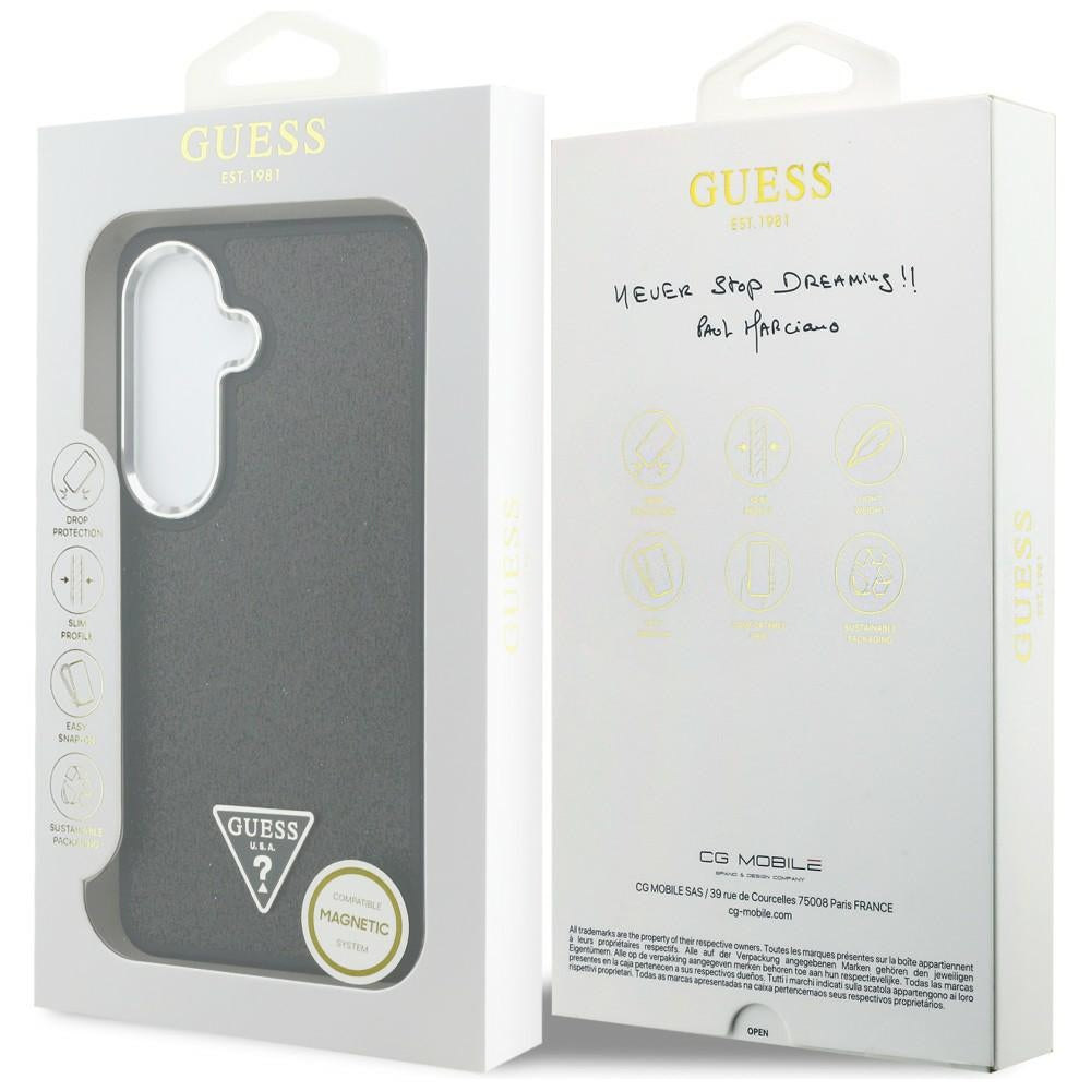 Θήκη για Samsung Galaxy S26 S942, Guess, Fixed Glitter Triangle Logo, Μαύρη