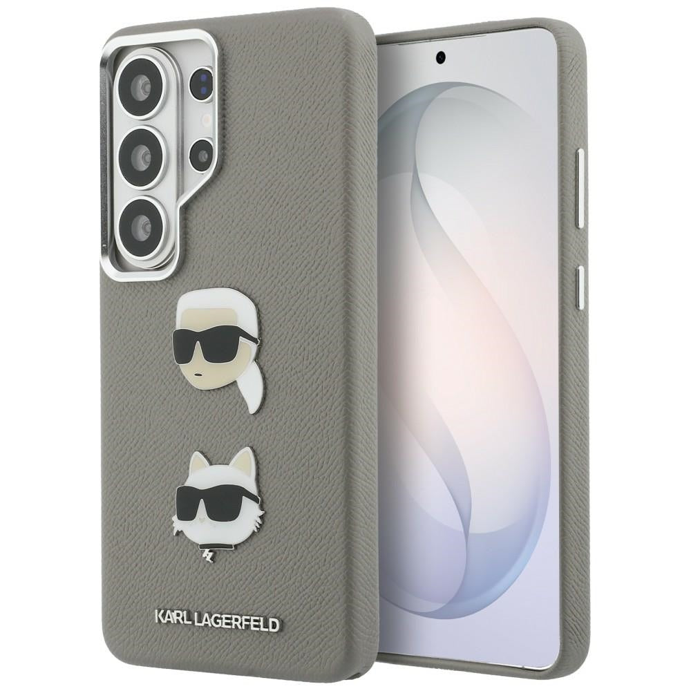 Θήκη για Samsung Galaxy S26 Ultra S948, Karl Lagerfeld, Saffiano Karl & Choupette's Head Pin, Γκρι