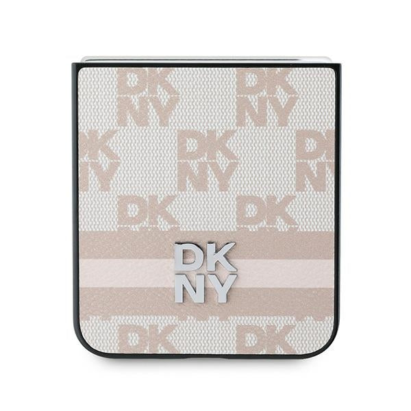 Θήκη για Samsung Galaxy Z Flip7 FE F761 / Z Flip6 F741, DKNY, Εκτύπωση Καρό Μοτίβο, Ροζ