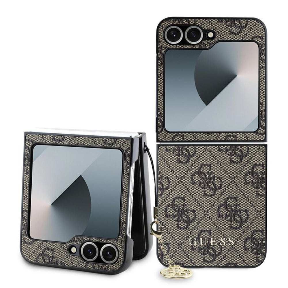 Θήκη για Samsung Galaxy Z Flip7 FE F761 / Z Flip6 F741, Guess, 4G Charm, Καφέ