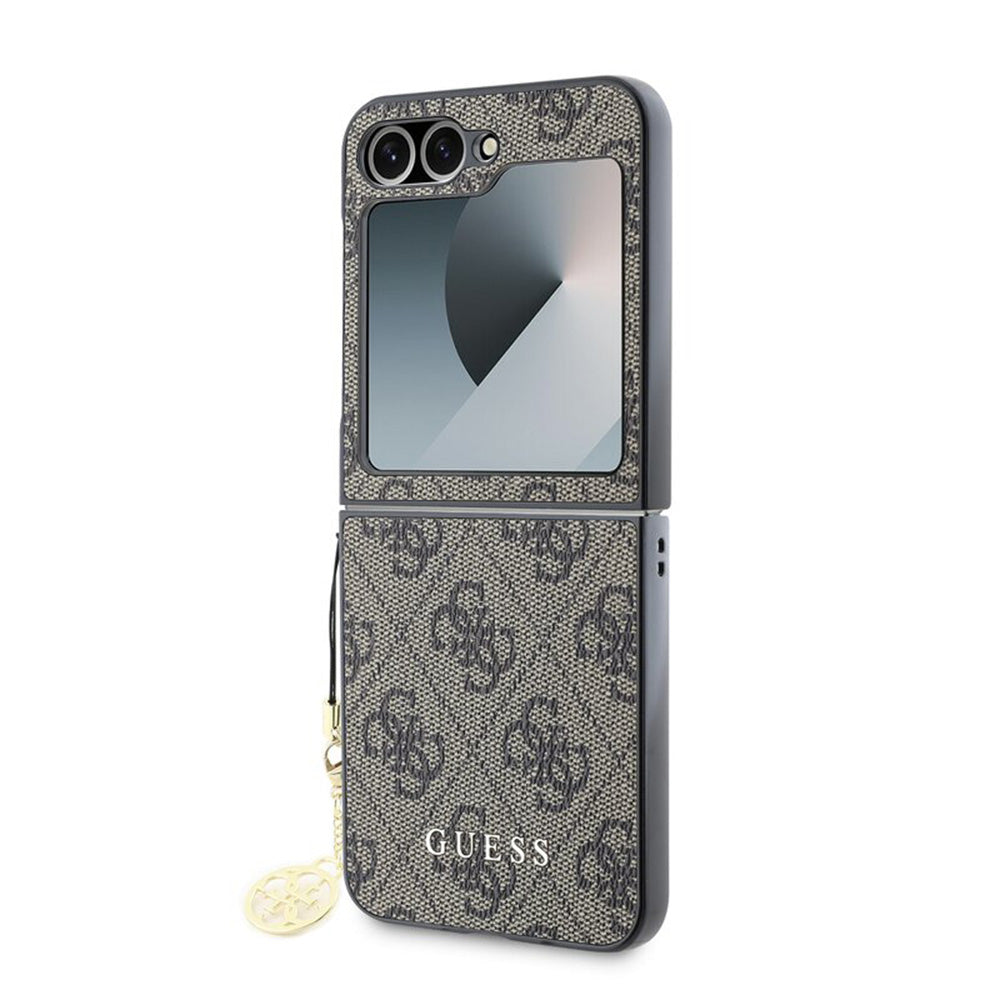 Θήκη για Samsung Galaxy Z Flip7 FE F761 / Z Flip6 F741, Guess, 4G Charm, Καφέ