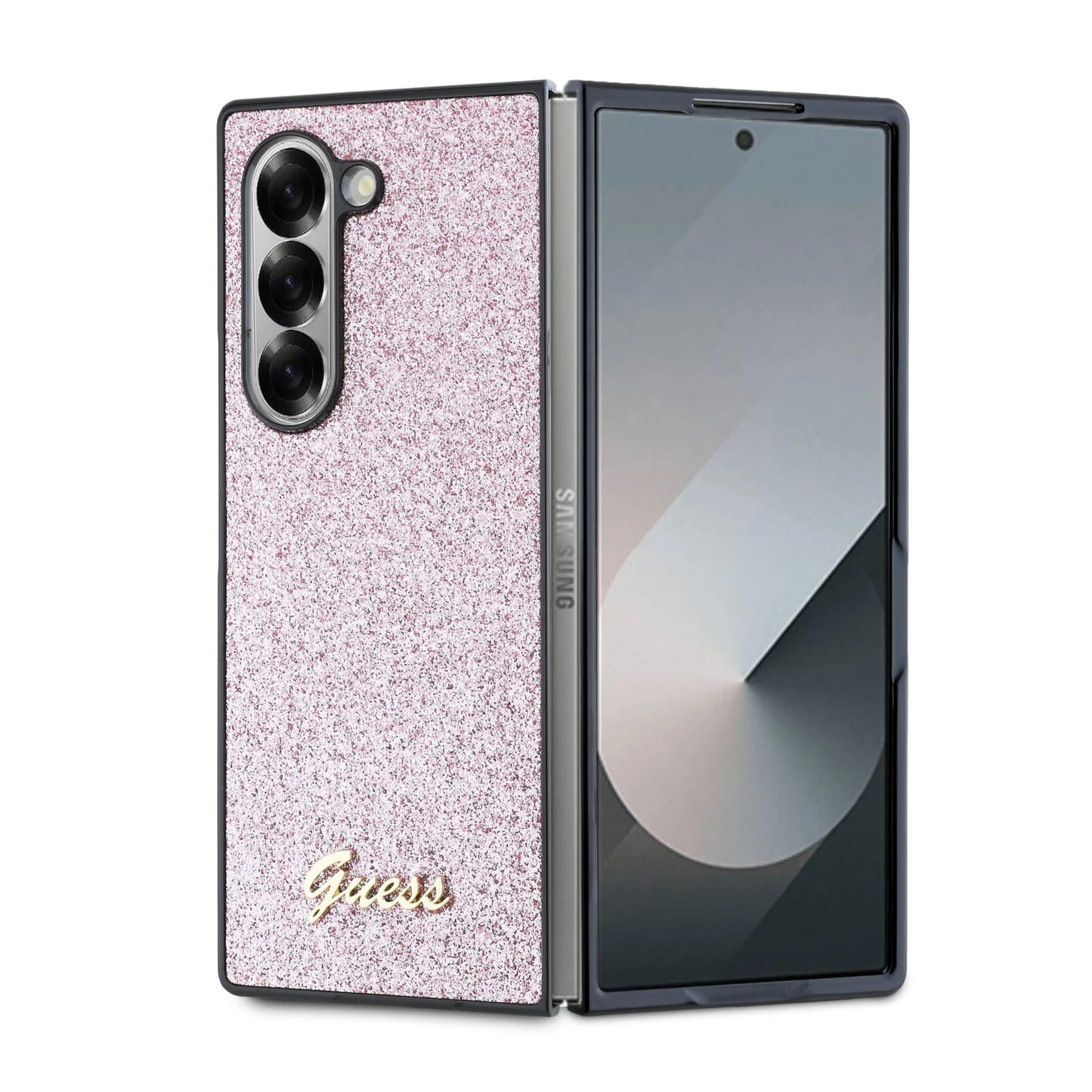 Θήκη για Samsung Galaxy Z Fold6 F956, Guess, Glitter Script, Ροζ