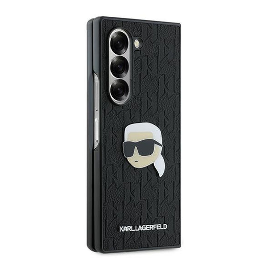 Θήκη για Samsung Galaxy Z Fold6 F956, Karl Lagerfeld, Saffiano Monogram Karl's Head Metal, Μαύρη