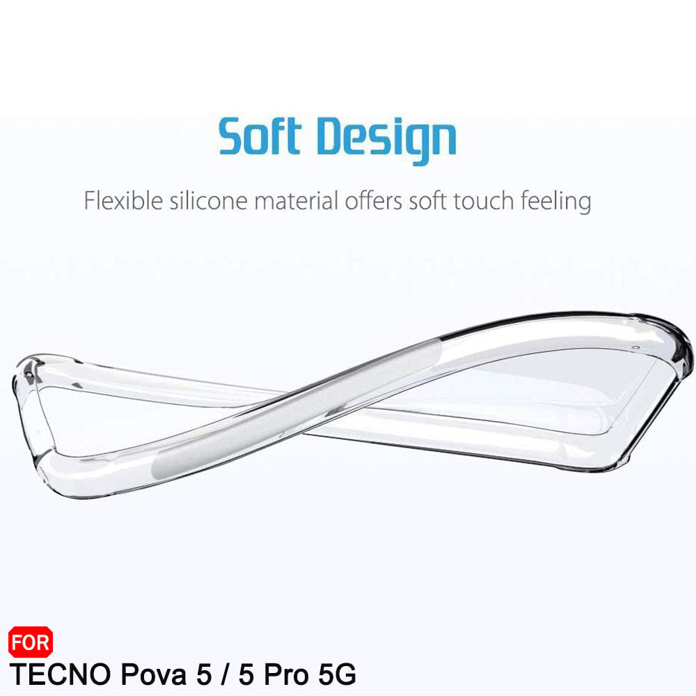 Θήκη για Tecno Pova 5 Pro, Techsuit, Ανθεκτική σε Κρούσεις Διαφανής, Διάφανη