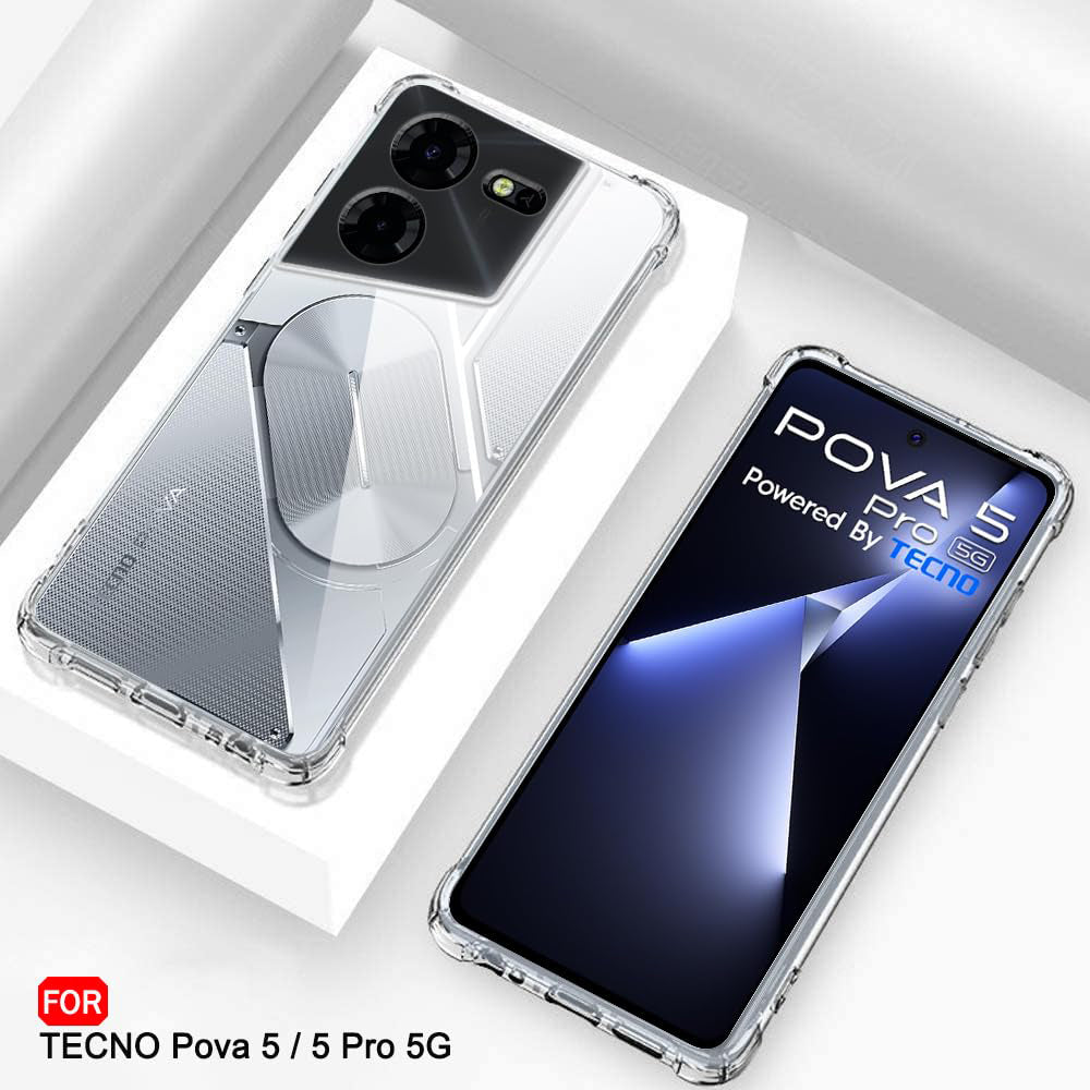 Θήκη για Tecno Pova 5 Pro, Techsuit, Ανθεκτική σε Κρούσεις Διαφανής, Διάφανη