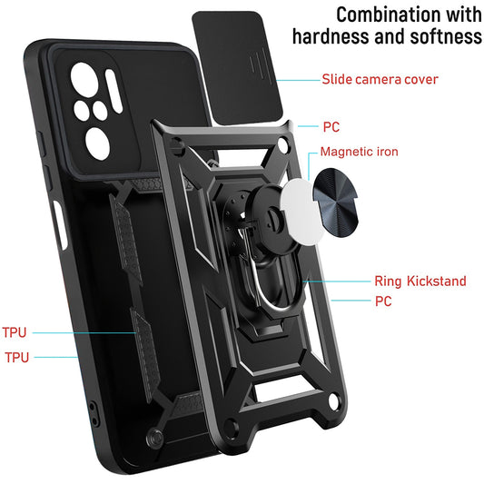 Θήκη για Xiaomi Poco M5s / Redmi Note 10S / Note 10, Techsuit, CamShield, Μαύρο