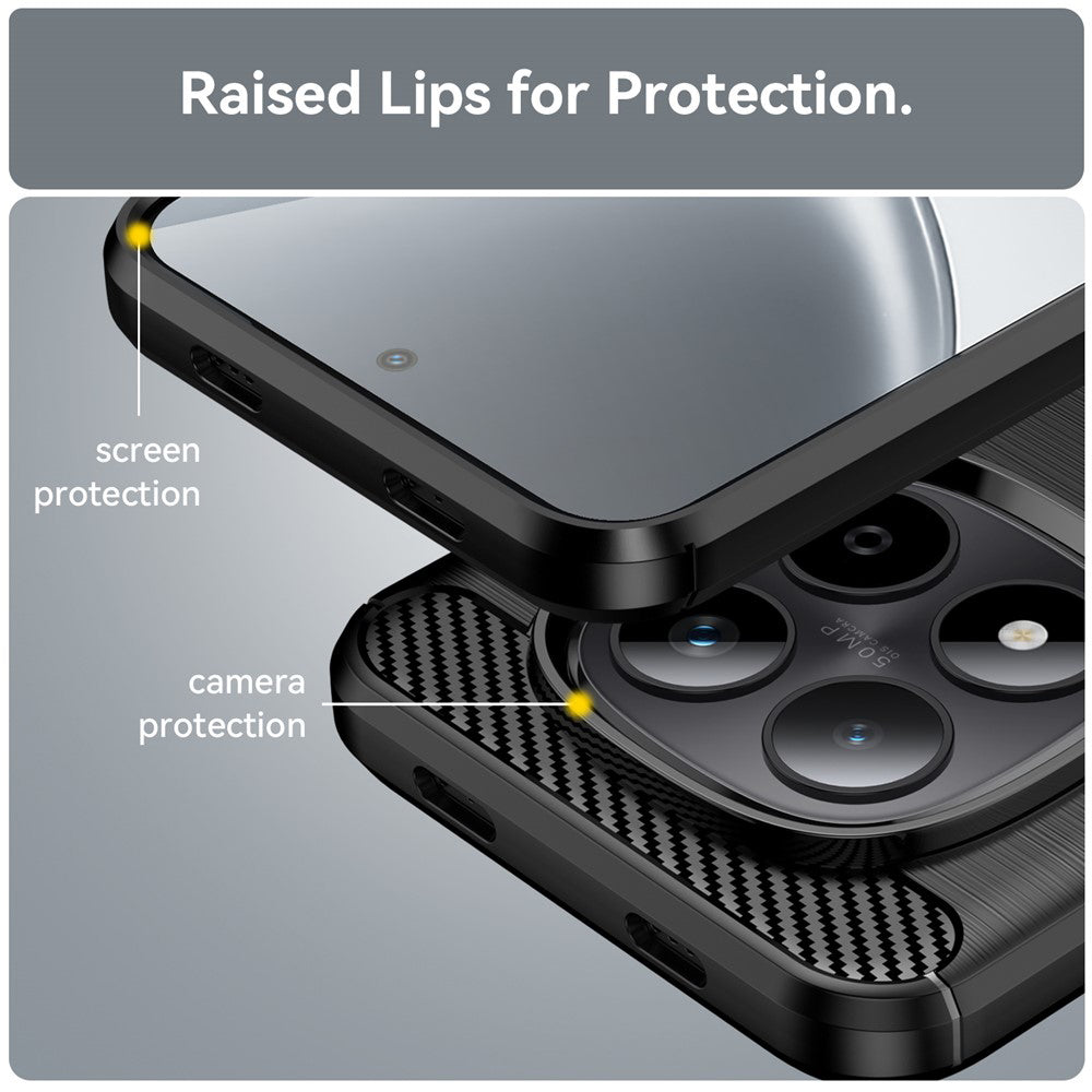 Θήκη για Xiaomi Poco M8 Pro / Redmi Note 15 Pro+ 5G, Techsuit, Καρμπόν, Μαύρη