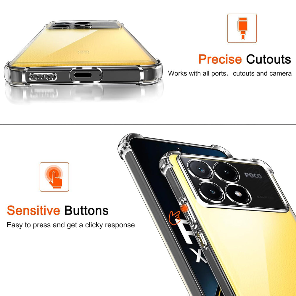 Θήκη για Xiaomi Poco X6 Pro, Techsuit, Ανθεκτική σε Κρούσεις Διαφανής, Διάφανη