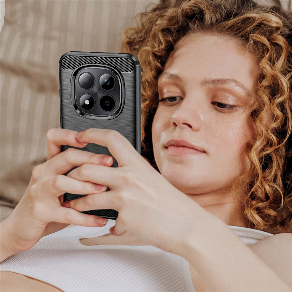 Θήκη για Xiaomi Redmi Note 15 Pro 5G, Techsuit, Καρμπόν, Μαύρη