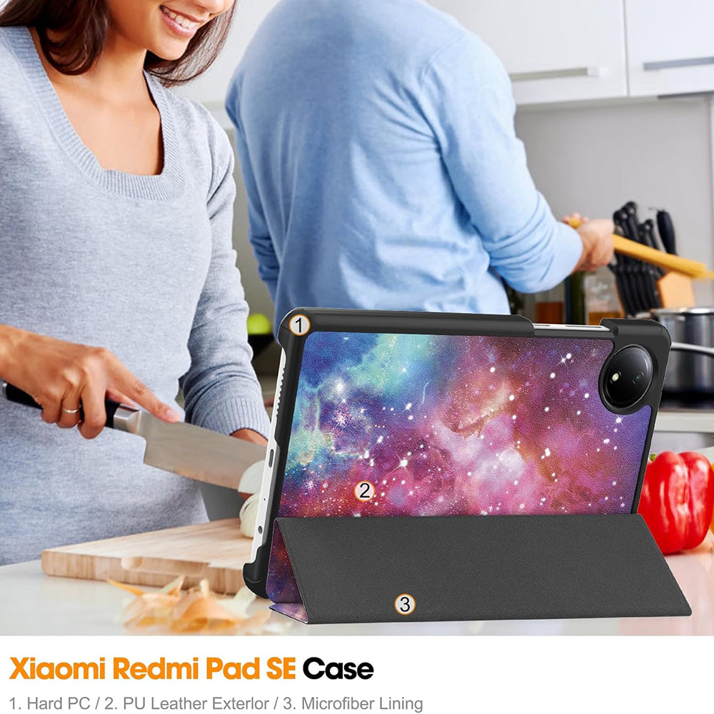 Θήκη για Xiaomi Redmi Pad SE 8.7, Techsuit, FoldPro Galaxy, Πολύχρωμη