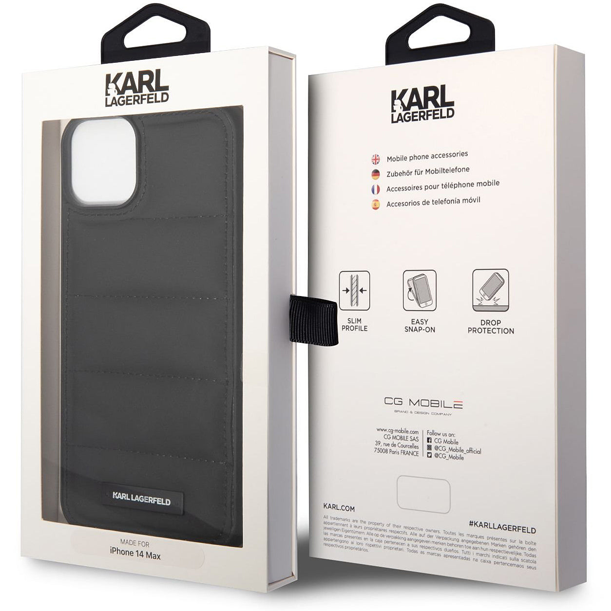 Θήκη για Apple iPhone 14 Plus, Karl Lagerfeld, Quilted Puffy Metal Logo, Μαύρη