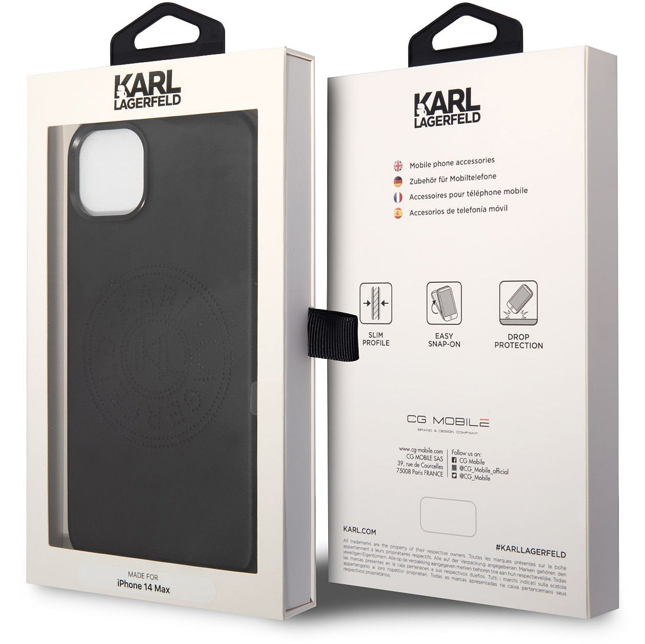 Θήκη για Apple iPhone 14 Plus, Karl Lagerfeld, Perforated Logo, Μαύρη