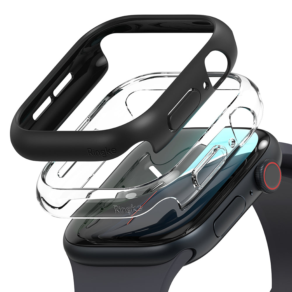 Θήκη Ringke Slim για Apple Watch Series 10 / 11 46mm, Σετ 2 τεμαχίων, Μαύρο Ματ / Διαφανές