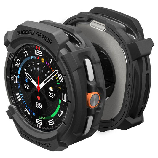 Θήκη Spigen Rugged Armor για Samsung Galaxy Watch8 Classic, Ματ Μαύρη ACS10012