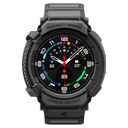 Θήκη Spigen Rugged Armor Pro για Samsung Galaxy Watch8 Classic, Ματ Μαύρη ACS10013