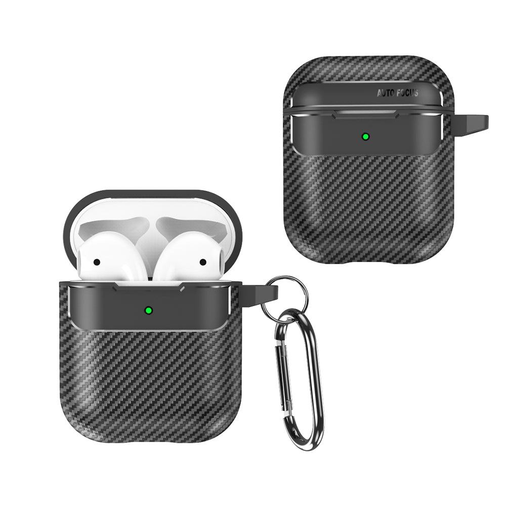 Θήκη Techsuit CarbonFiber για Apple AirPods Gen 2 / Gen 1, Μαύρη