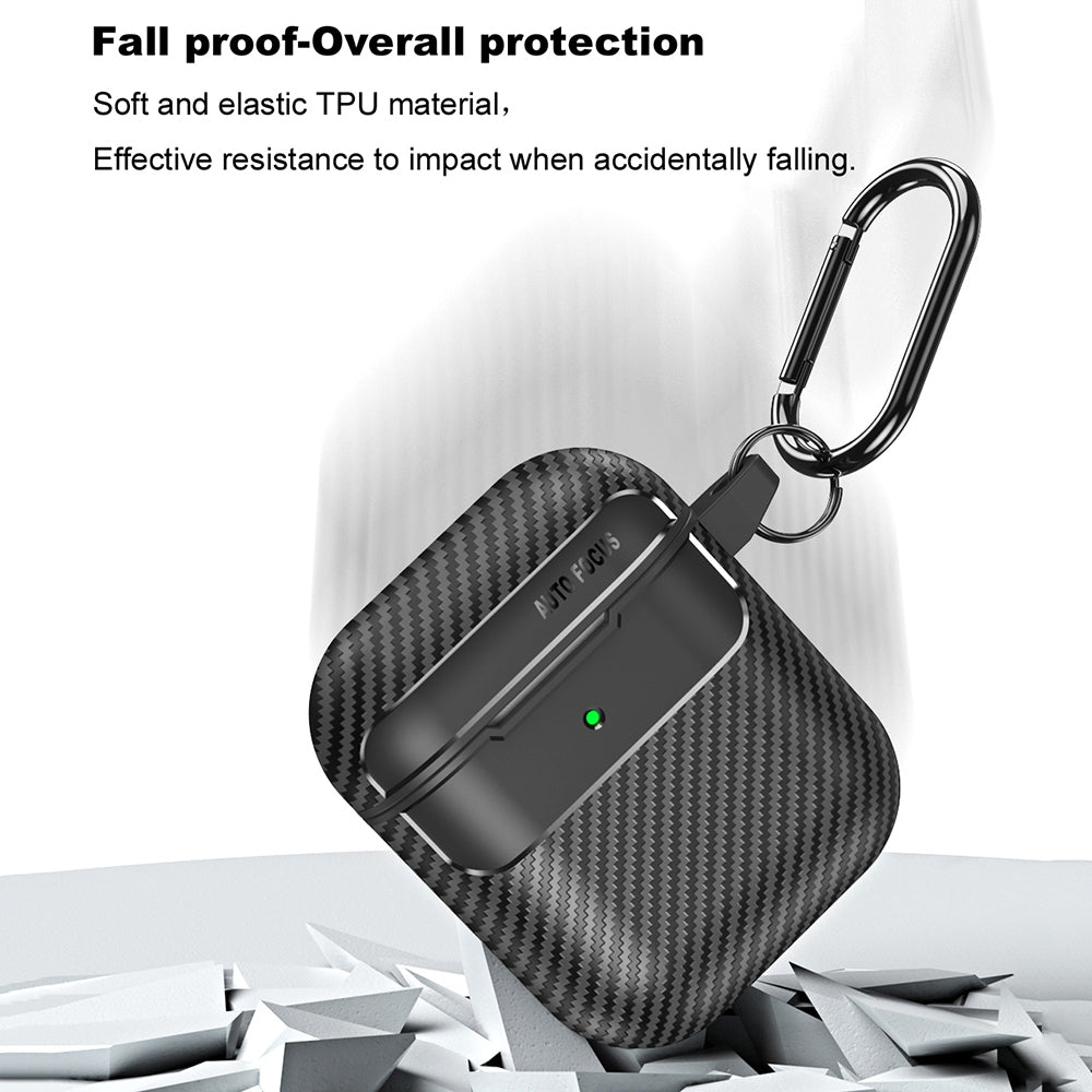 Θήκη Techsuit CarbonFiber για Apple AirPods Gen 2 / Gen 1, Μαύρη