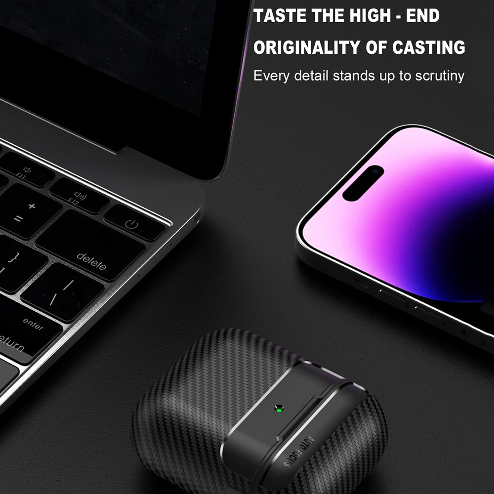 Θήκη Techsuit CarbonFiber για Apple AirPods Gen 2 / Gen 1, Μαύρη