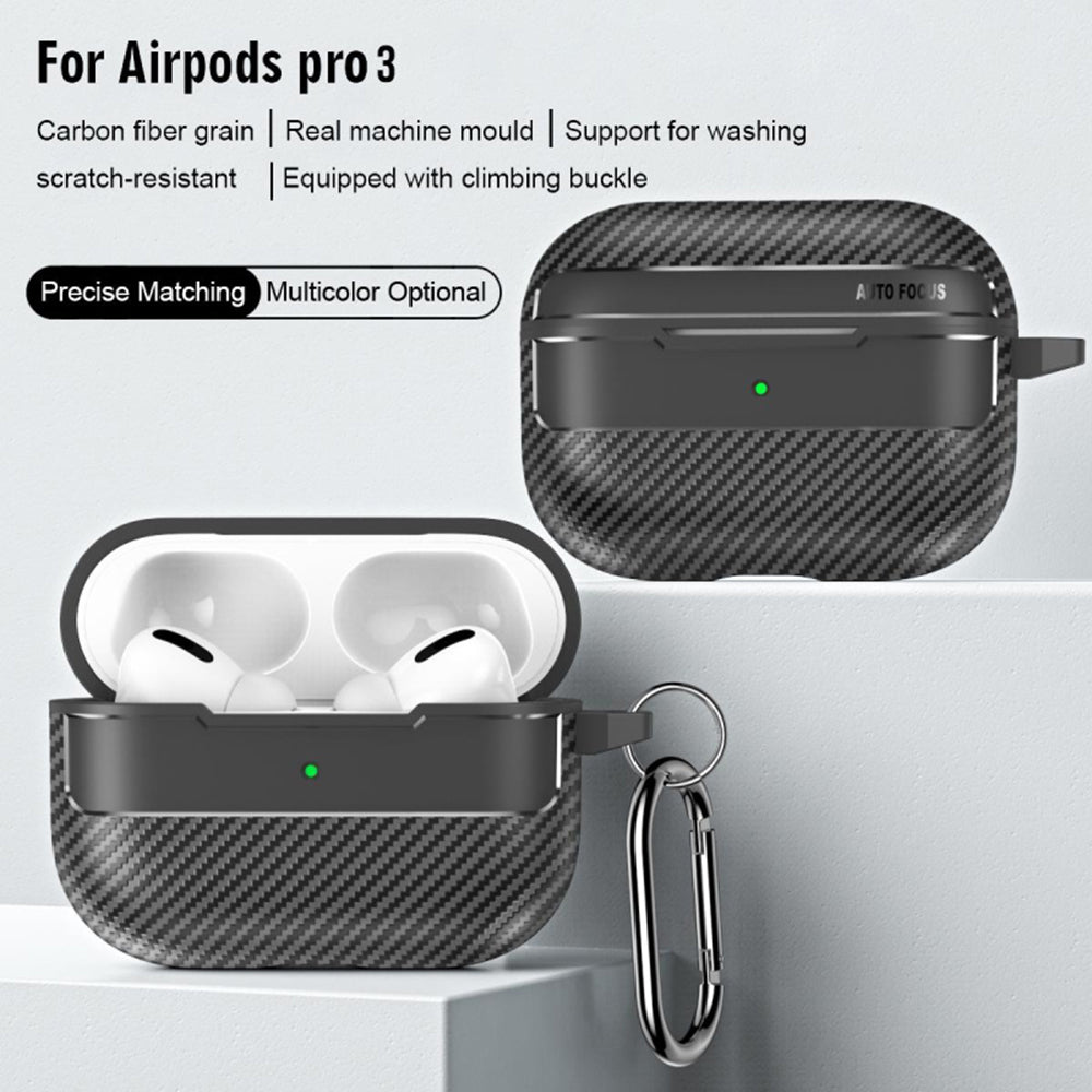 Θήκη Techsuit CarbonFiber για Apple AirPods Pro 3, Μαύρη