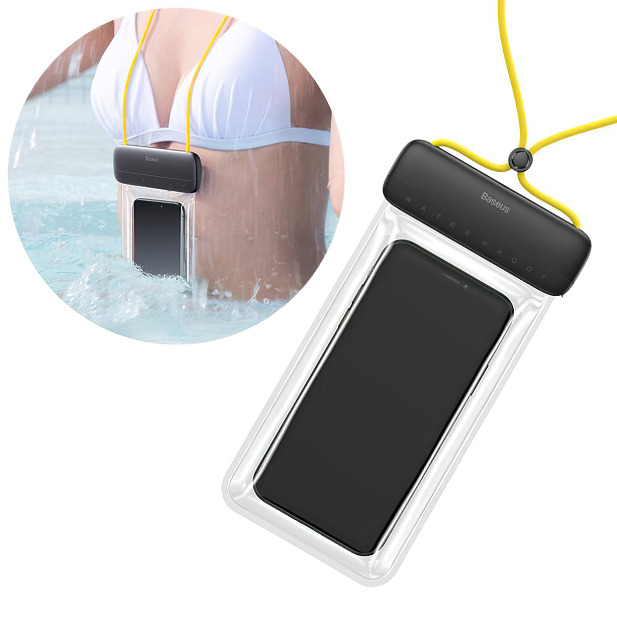 Universal Waterproof Phone Case, Baseus, Let's Go, Yellow ACFSD-DGY