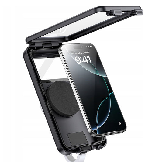 Θήκη Παγκόσμια Αδιάβροχη συμβατή με Μαγνητική Βάση Ποδηλάτου, Baseus, PrimeTrip VB1, Μαύρη C0013D01