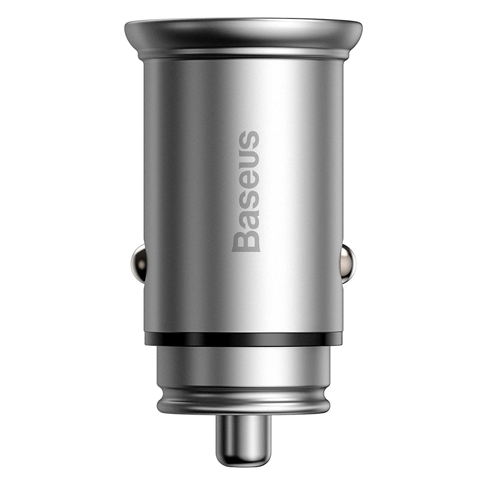 Φορτιστής Αυτοκινήτου Baseus Circular Metal, 30W, 5A, 1 x USB-A - 1 x USB-C, Γκρι