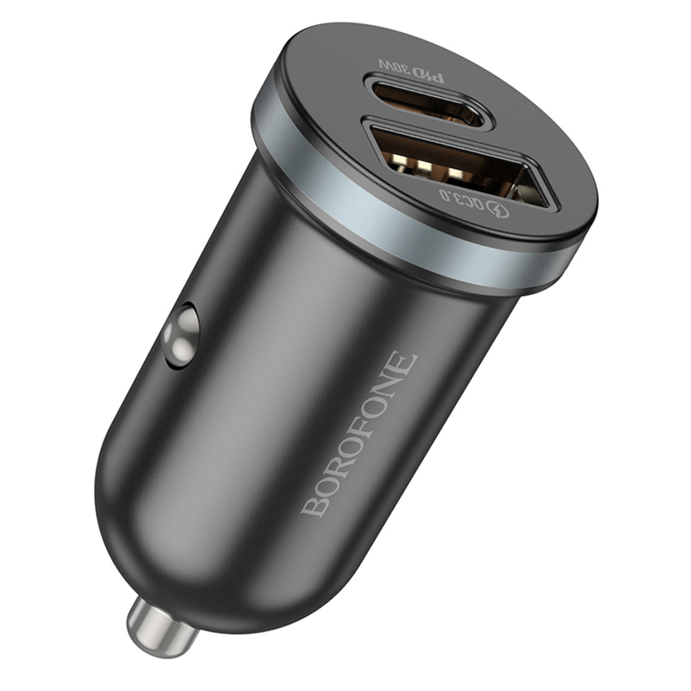 Φορτιστής αυτοκινήτου Borofone BZ22 Scenery, 30W, 3A, 1 x USB-A - 1 x USB-C, Μαύρο