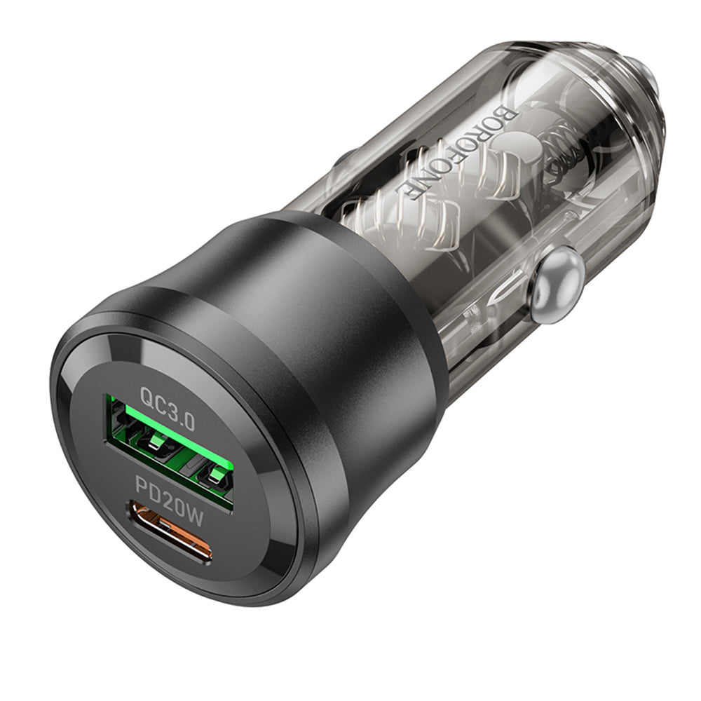 Φορτιστής Αυτοκινήτου Borofone BZ25 Journey, 38W, 3A, 1 x USB-A - 1 x USB-C, Μαύρο
