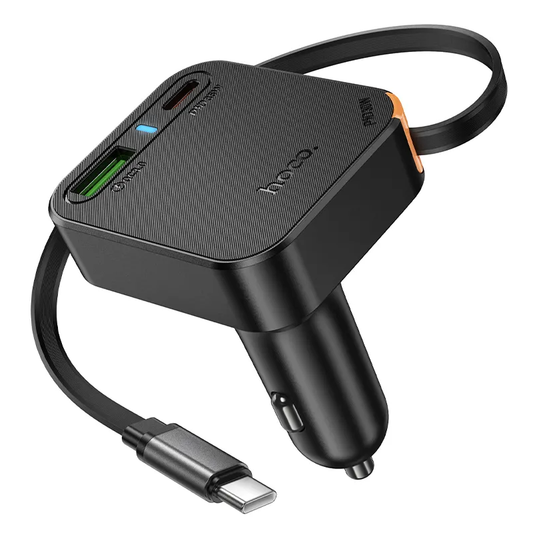 Φορτιστής Αυτοκινήτου με Καλώδιο USB-C HOCO NZ18, 65W, 3A, 1 x USB-A - 1 x USB-C, Μαύρο