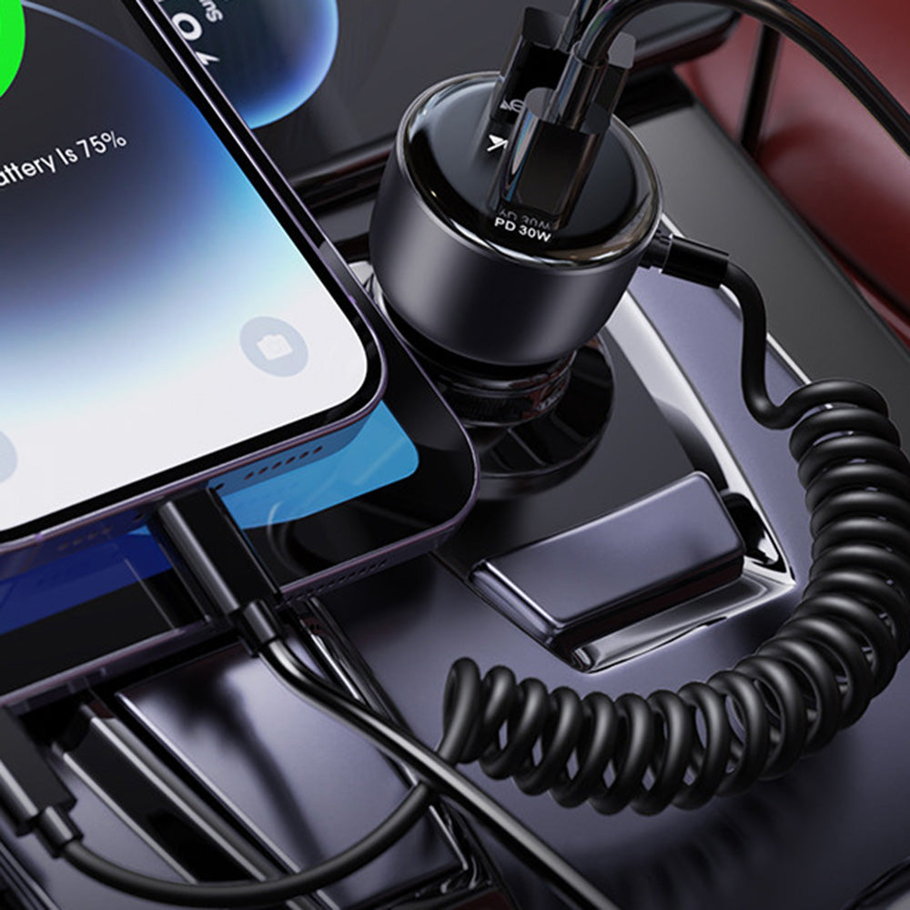 Φορτιστής Αυτοκινήτου με Καλώδιο Lightning Yesido Y57, 50W, 3A, 1 x USB-A - 1 x USB-C, Μαύρο