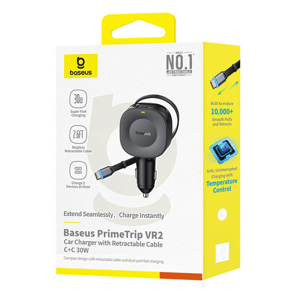 Φορτιστής Αυτοκινήτου με Καλώδιο USB-C Baseus PrimeTrip VR2, 30W, 3A, 1 x USB-C, Μαύρος C0206400