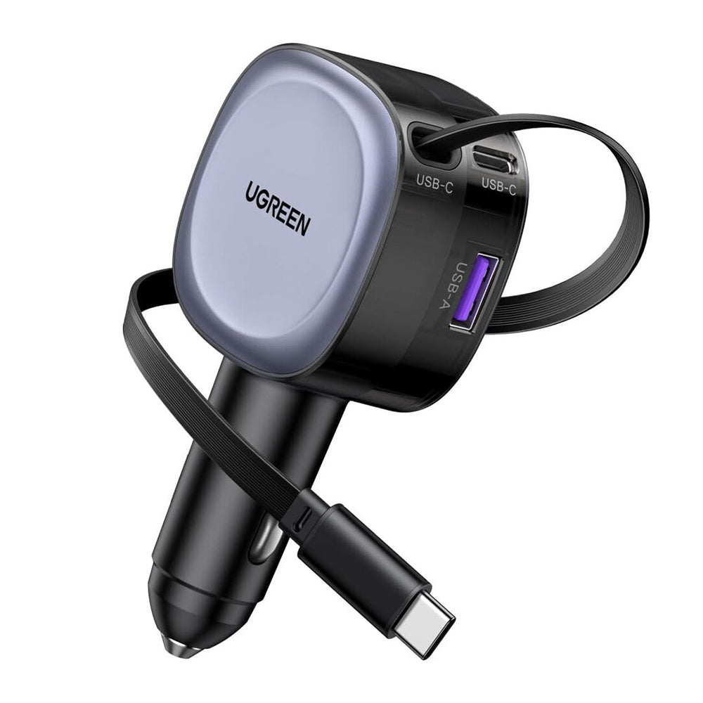 Φορτιστής Αυτοκινήτου με Καλώδιο USB-C UGREEN EC601, 75W, 3A, 1 x USB-A - 1 x USB-C, Γκρι