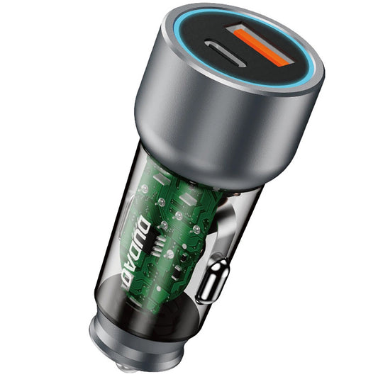 Φορτιστής αυτοκινήτου Dudao R4T, 30W, 3A, 1 x USB-A - 1 x USB-C, γκρι