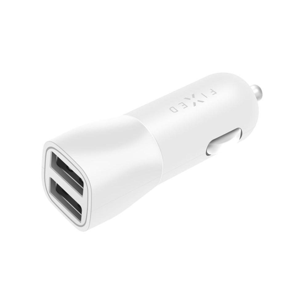 Φορτιστής Αυτοκινήτου Fixed, 15.5W, 3A, 2 x USB-A, Λευκό