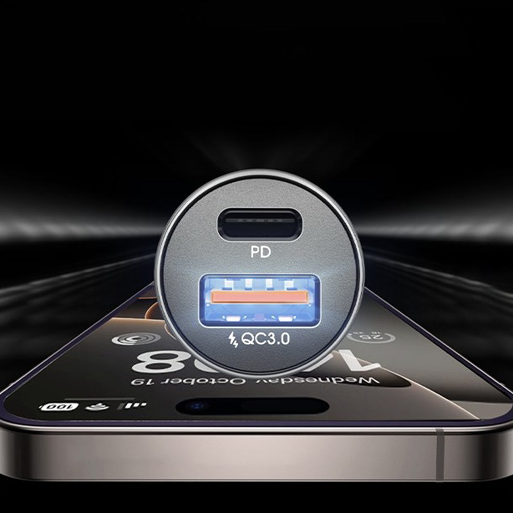 Φορτιστής Αυτοκινήτου Lisen, 36W, 3A, 1 x USB-A - 1 x USB-C, Μαύρο YL0223090002