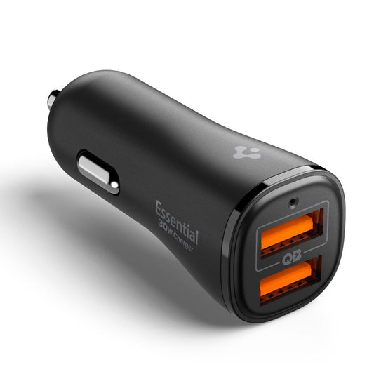 Φορτιστής Αυτοκινήτου Spigen EV302 Essential, 30W, 3A, 2 x USB-A, Μαύρο
