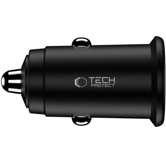 Φορτιστής Αυτοκινήτου Tech-Protect CC02, 35W, 3A, 1 x USB-A - 1 x USB-C, Μαύρο