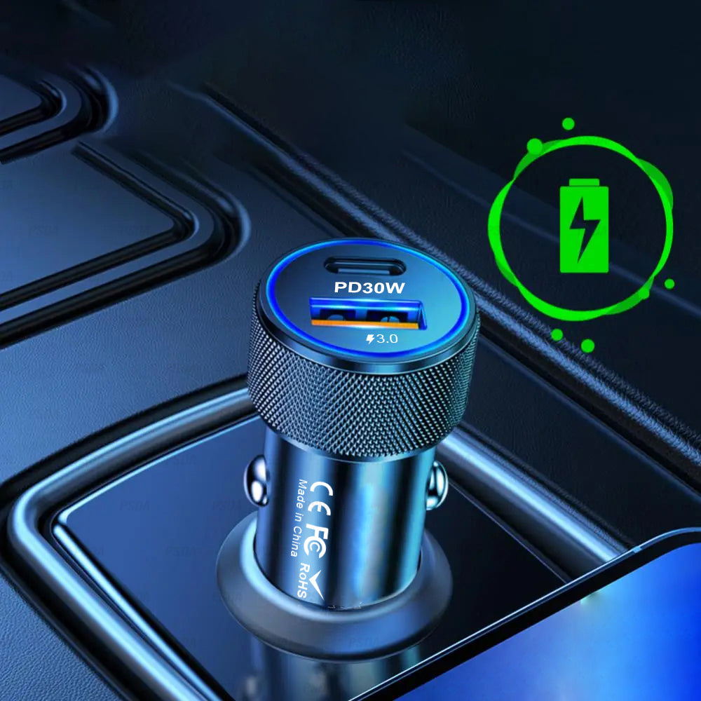 Φορτιστής Αυτοκινήτου Techsuit C2 VoltDuo, 30W, 3A, 1 x USB-A - 1 x USB-C, Μαύρο