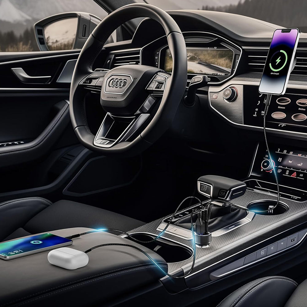 Φορτιστής Αυτοκινήτου Techsuit C6 DriveBoost, 60W, 3A, 1 x USB-A - 2 x USB-C, Ασημί