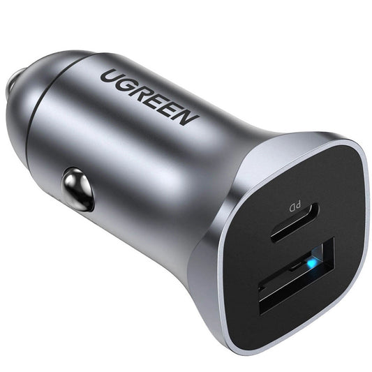 Φορτιστής αυτοκινήτου UGREEN CD130, 30W, 3A, 1 x USB-A - 1 x USB-C, Γκρι