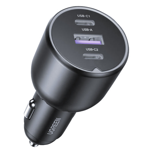 Φορτιστής αυτοκινήτου UGREEN EC705, 130W, 5A, 1 x USB-A - 2 x USB-C, γκρι