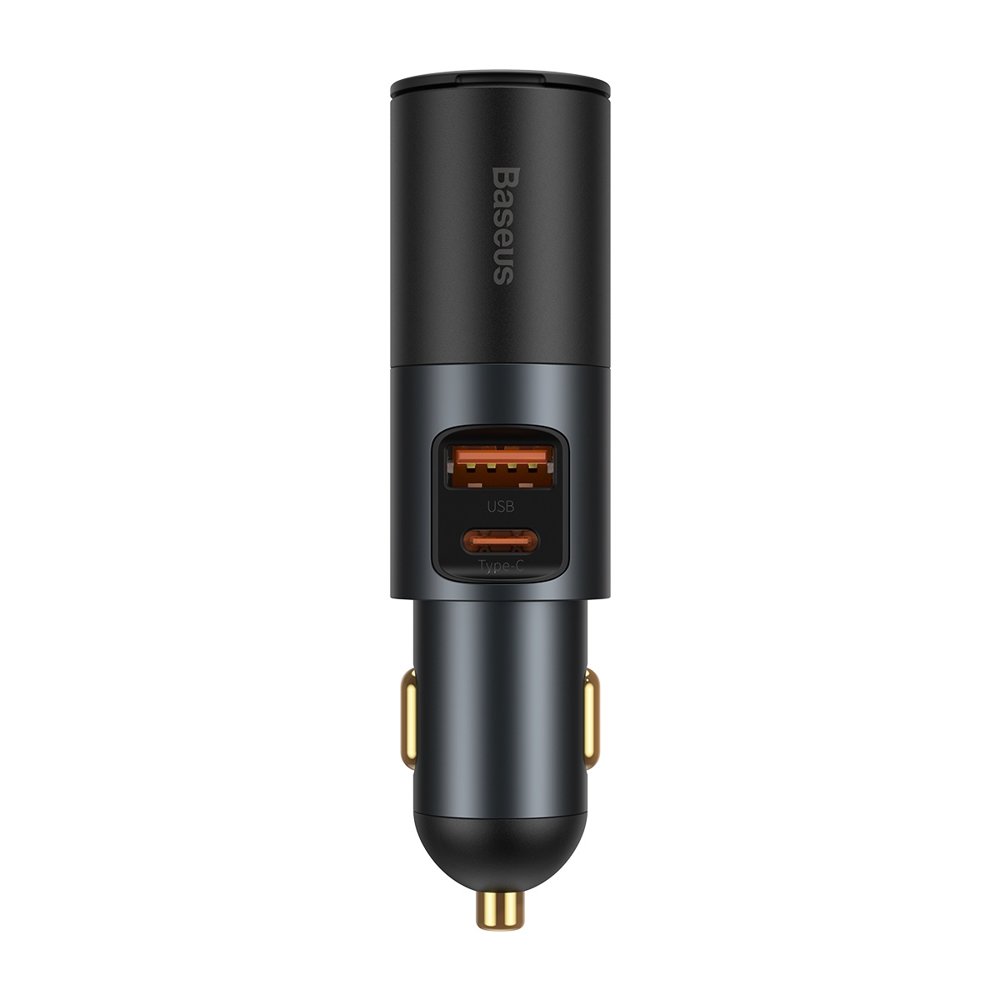 Φορτιστής Αυτοκινήτου Baseus Share Together, 120W, 3A, 1 x USB-A - 1 x USB-C - 1 x Επέκταση Αναπτήρα, Γκρι CCBT-C0G