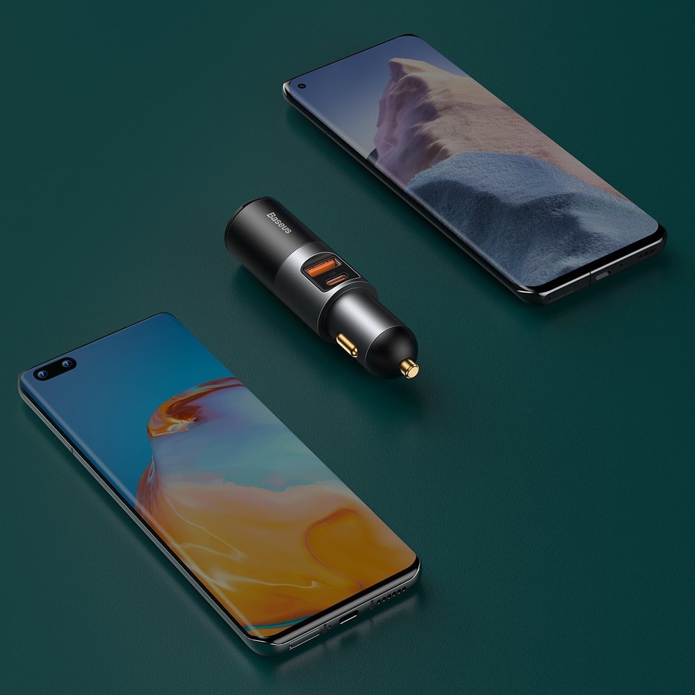 Φορτιστής Αυτοκινήτου Baseus Share Together, 120W, 3A, 1 x USB-A - 1 x USB-C - 1 x Επέκταση Αναπτήρα, Γκρι CCBT-C0G