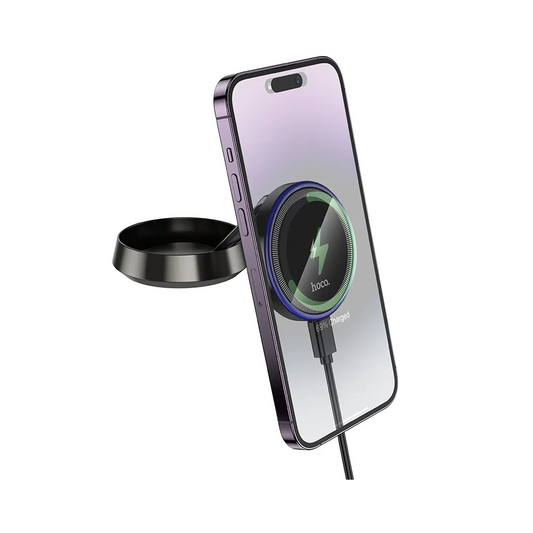 Ασύρματος Φορτιστής Αυτοκινήτου HOCO HW33, 15W, 1.67A, Γκρι