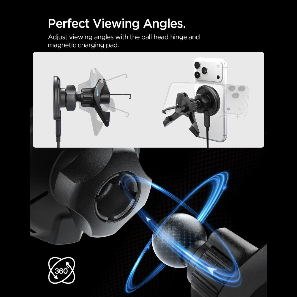 Ασύρματος Φορτιστής Αυτοκινήτου Spigen EV15MAQ Essential, 15W, 1.67A, Μαύρος ACP10513