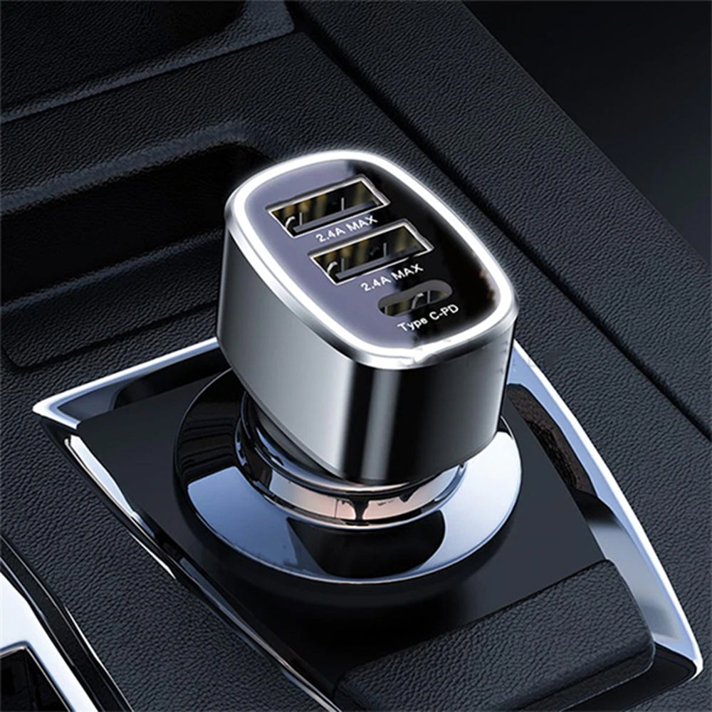 Φορτιστής Αυτοκινήτου Yesido Y47, 49W, 3A, 2 x USB-A - 1 x USB-C, Μαύρο